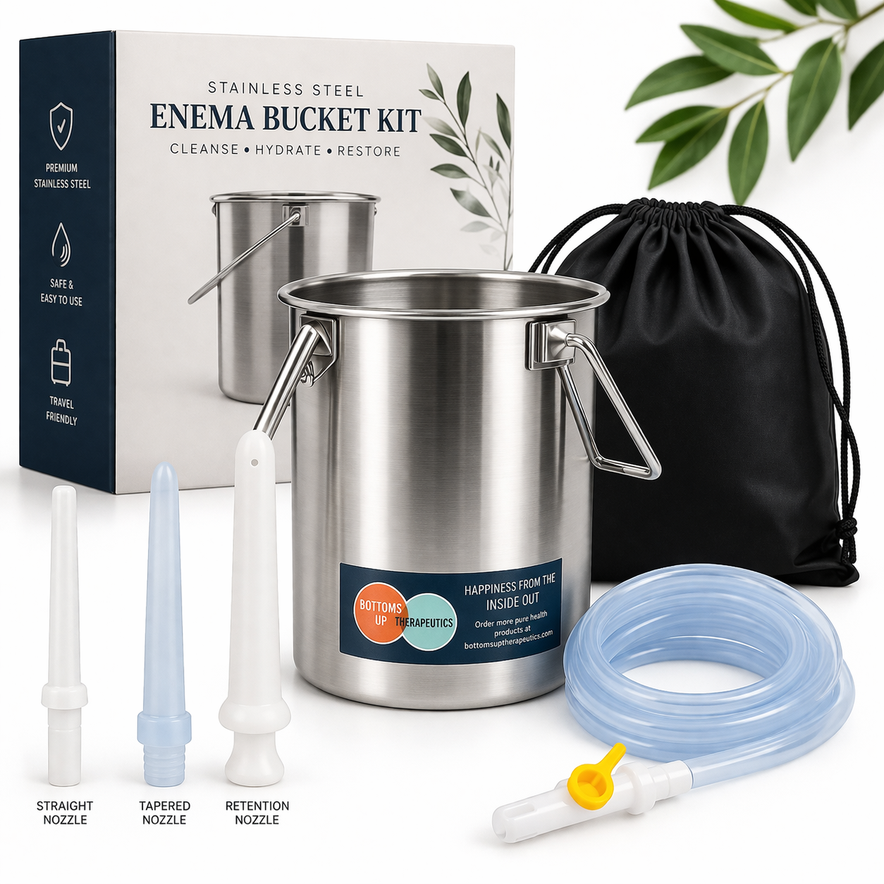 Enema Bucket - Stainless Steel – Bottoms Up Colonics Pty Ltd