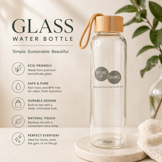 Glass Water Bottle With Bamboo Lid