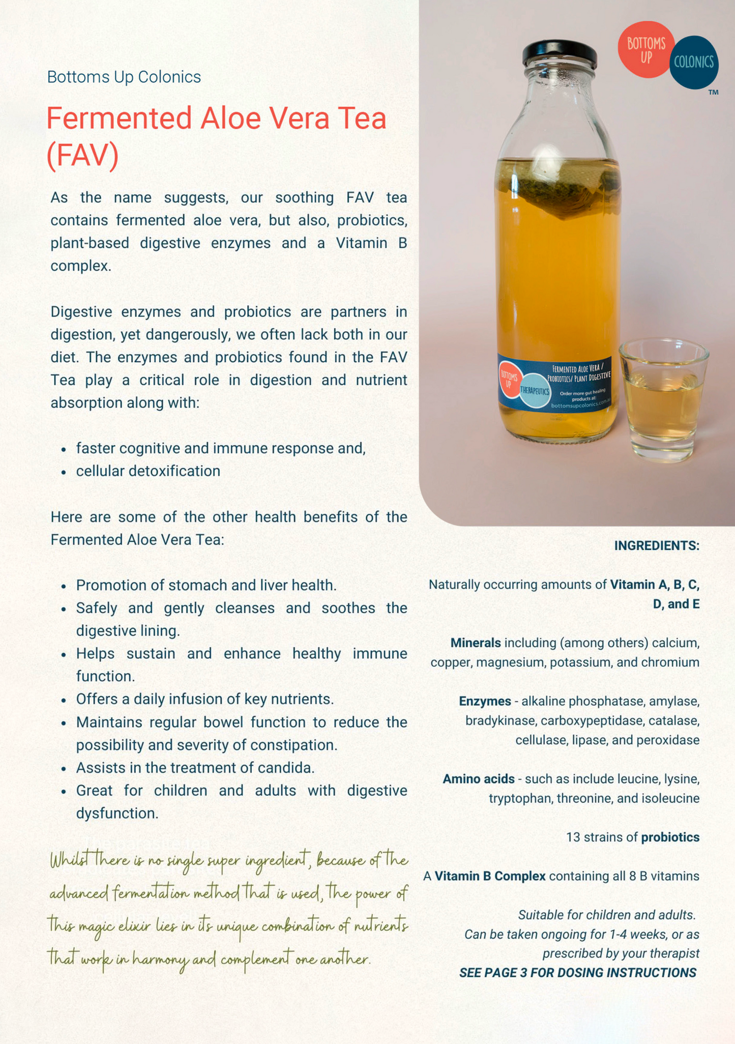 Therapeutic Tea - Fermented Aloe Vera