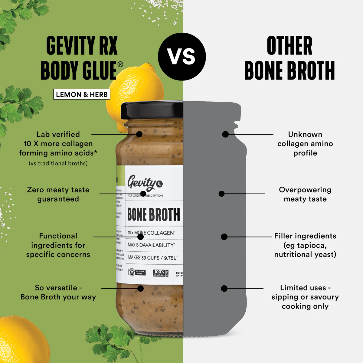 Bone Broth - Lemon & Herb (Jar)